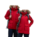Unisex parka jacket with faux fur collar