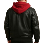 Men’s hooded leather jacket