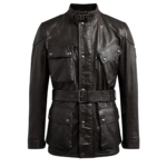 Custom men’s black leather jacket