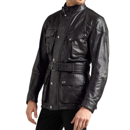 Men’s casual leather fashion coat