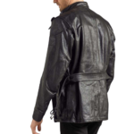 Men’s black leather fashion jacket