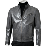 Men's genuine cow leather jacket