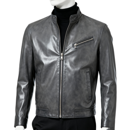 Men's genuine cow leather jacket