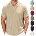 Custom men's Johnny collar polo shirt