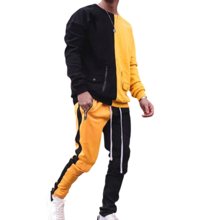 Men's matching color block tracksuit