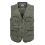 Men's multi-pocket cotton utility vest