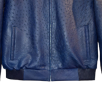 Custom men's ostrich texture leather jacket