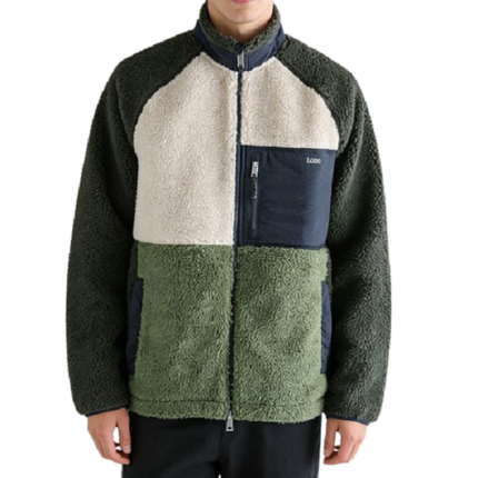 Men's patchwork corduroy sherpa fleece jacket
