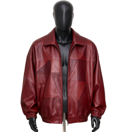Men's reversible lambskin leather biker jacket