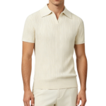 Men's ribbed knit polo shirt