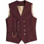 Men's tweed double-breasted suit vest