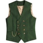 Men's double-breasted tweed vest
