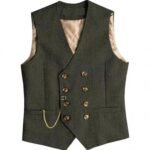 Men's tweed suit tuxedo vest