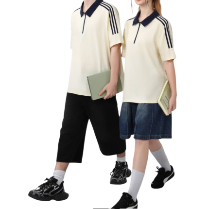 Breathable cotton quarter zip polo