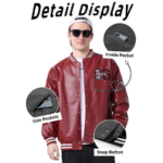 PU leather unisex varsity jacket