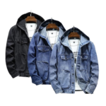 Wholesale men's hooded denim jacket