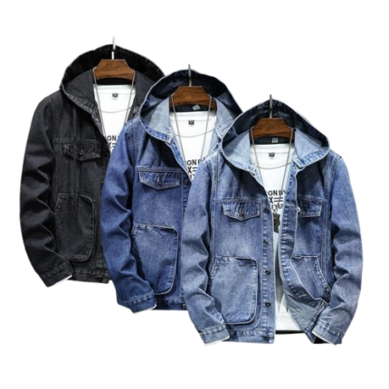 Wholesale men's hooded denim jacket