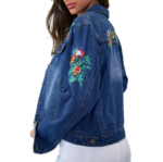 Wholesale women's embroidered denim jacket