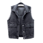 Women's loose fit denim vest