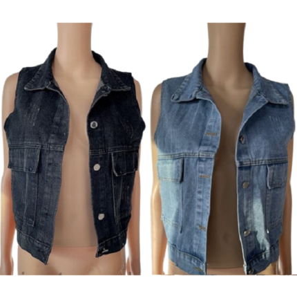 Women's denim vest jacket