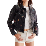 Women's embroidered denim coat