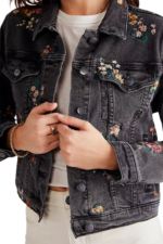Custom women's embroidered denim jacket
