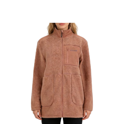 Women's flannel teddy fleece long jacket