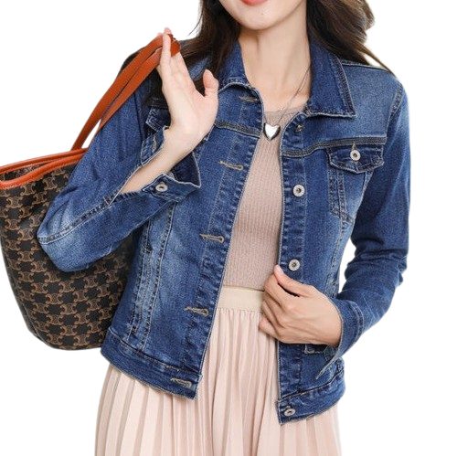 Women's Frayed Washed Denim Jacket Women's frayed washed denim jacket