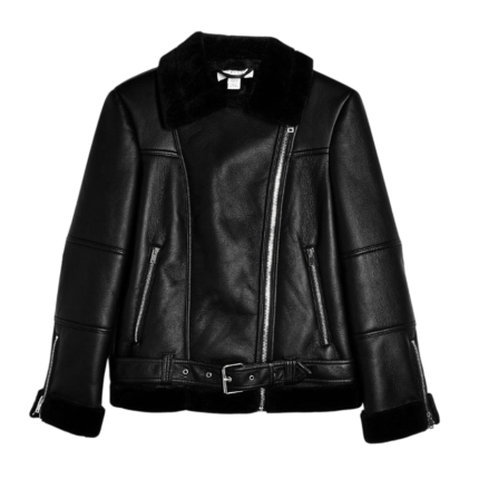 Women's oversized leather jacket