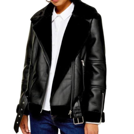 Custom women's quilted oversized leather jacket