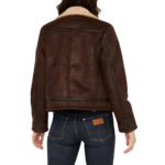 Women's shearling lined aviator jacket