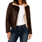 Custom women's sheepskin aviator jacket