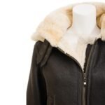 Women's shearling winter bomber jacket