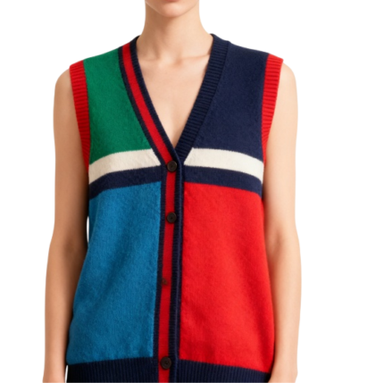 Women's V-neck knit vest sweater