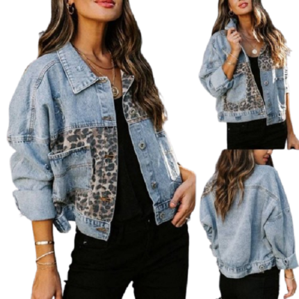 Custom women's denim varsity bomber jacket