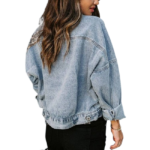 Women's leopard patchwork denim jacket