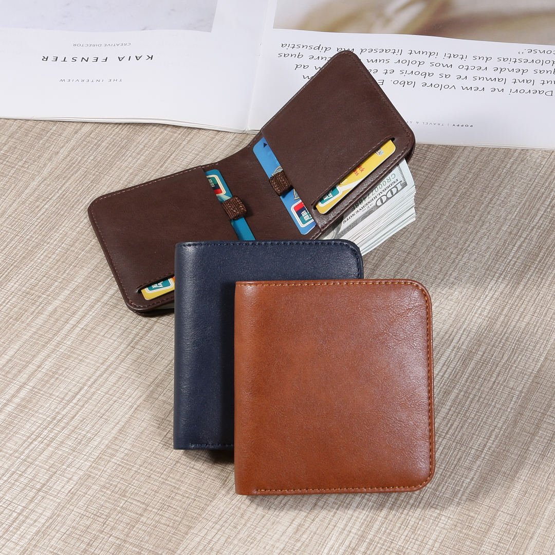 Custom RFID Genuine Leather Slim Bifold Wallet for Men (3)