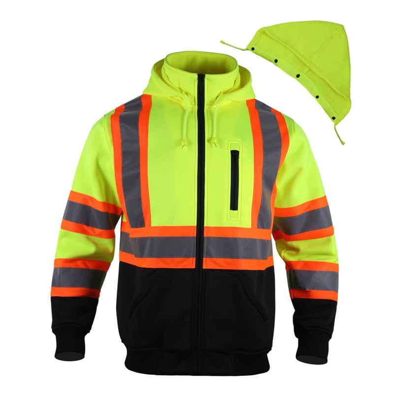 High Visibility Reflective Safety Hoodie Jacket with Detachable Hood (4)