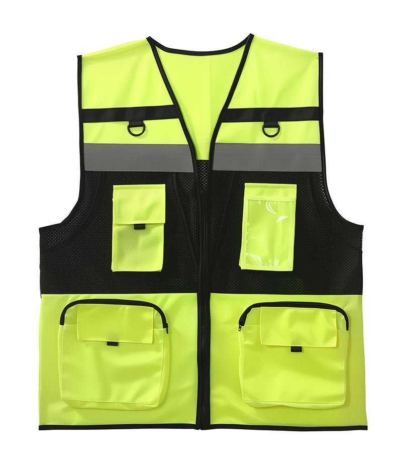 High Visibility Reflective Safety Vest with Zipper & Multi Pockets (4)