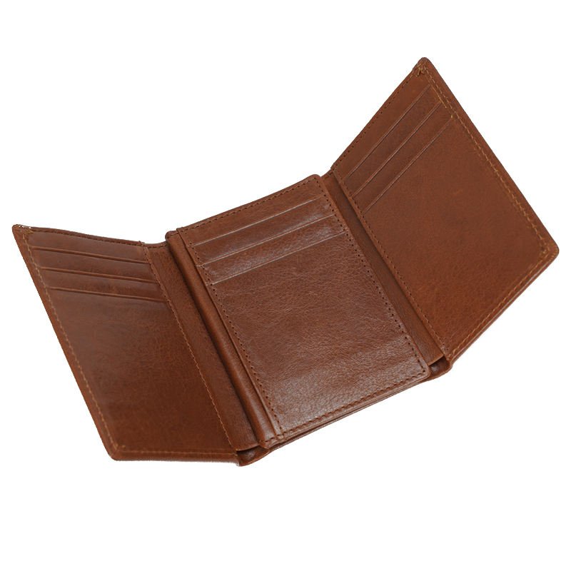 RFID Blocking Full Grain Genuine Leather Trifold Wallet for Men (1)