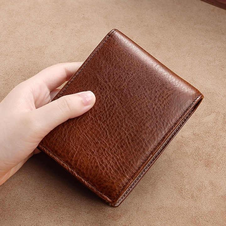 Slim Genuine Leather RFID Bifold Wallet for Men with Coin Pocket (3)