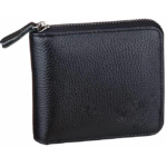 Men’s genuine leather zip-around bifold wallet