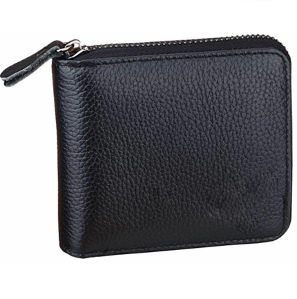 Men’s genuine leather zip-around bifold wallet