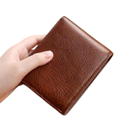 Slim genuine leather RFID bifold wallet for men