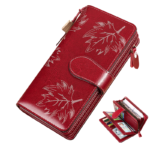 Women’s large capacity RFID leather wallet