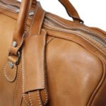 Custom leather duffle bag handles and shoulder strap