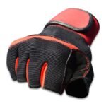 Leather rubber half-finger gym gloves