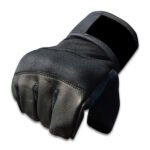 Non-slip leather weightlifting gloves