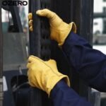 Custom cowhide leather mechanic gloves