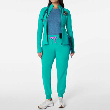 Custom full-zip medical scrub jacket